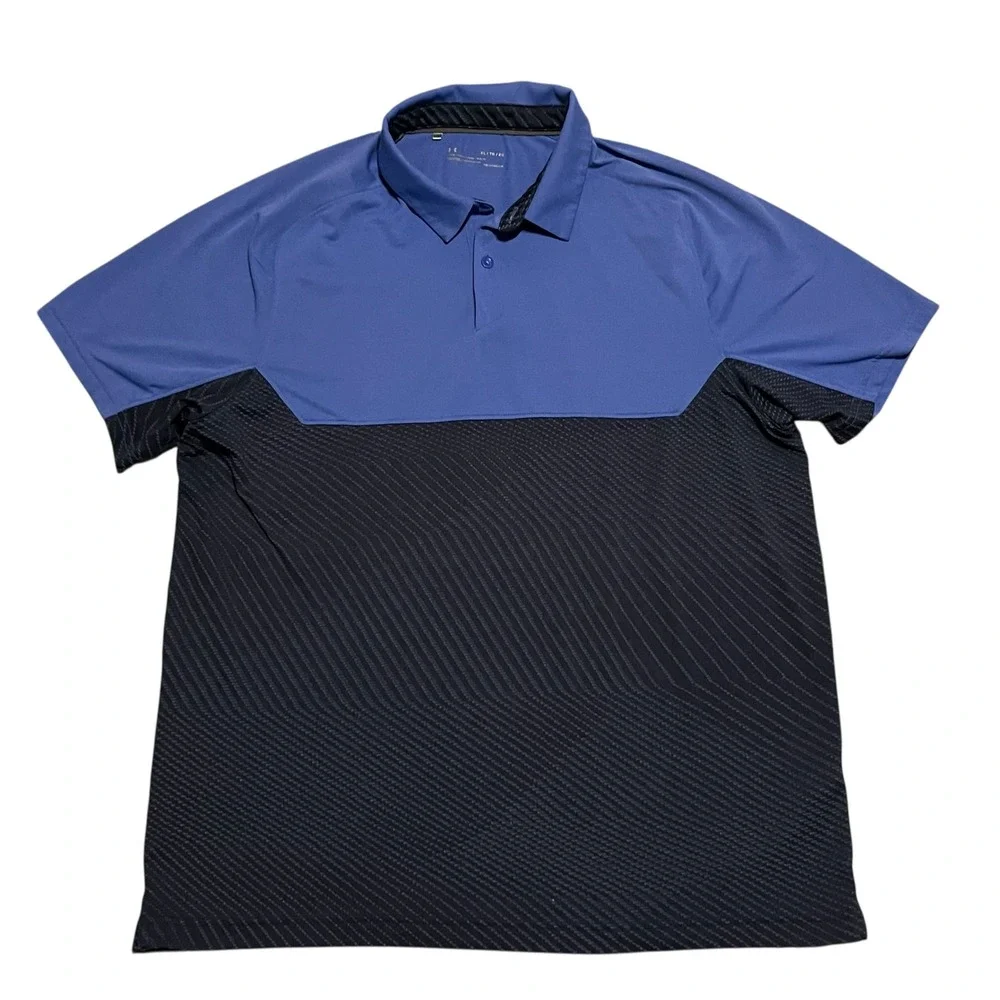 Under‎ Armour Golf Polo Shirt Mens XL Blu Colorblock Loose Fit